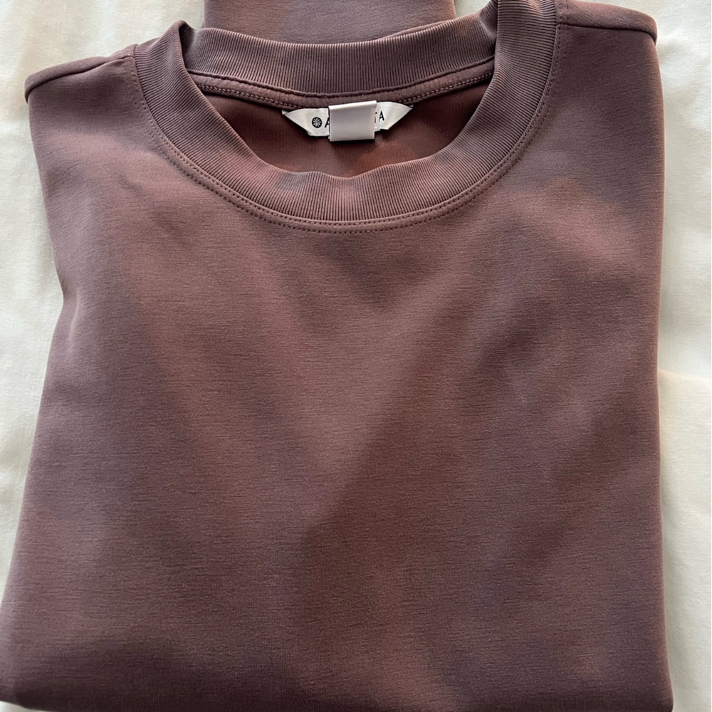 Athleta Seasoft Crew Neck Sweatshirt in Dusty Rose